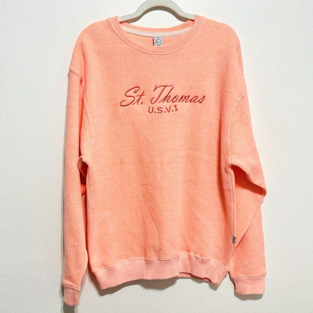 Ragwear St. Thomas U.S.V.I. French Terry Sweatshirt Cantaloupe Melon Sz M NWOT